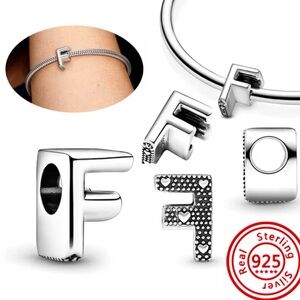 NWOT Letter F Alphabet Charm Sterling Silver 925